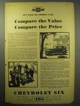 1930 Chevrolet Six Coach Car Ad - Compare the Value - £14.53 GBP
