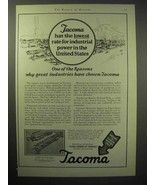 1929 Tacoma Chamber of Commerce Ad - Lowest Power - £14.55 GBP