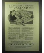 1929 Oakland Chamber of Commerce Ad - C.K. Williams - £14.49 GBP