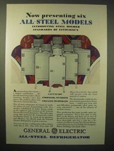 1929 General Electric Refrigerator Ad - Six Steel Model - £14.55 GBP