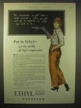 1929 Ethyl Gasoline Ad - Thrills of High Compression - $18.49