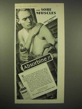1929 Absorbine Jr. Ointment Ad - For Sore Muscles - £14.55 GBP