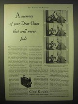 1929 Cine-Kodak Movie Camera Ad - Will Never Fade - £14.48 GBP