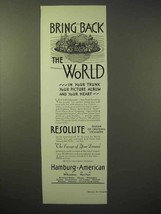 1929 Hamburg-American Line Cruise Ad - Bring the World - £14.48 GBP