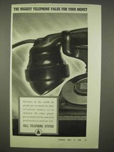 1938 Bell Telephone Ad - The Biggest Value For Your Money - £14.53 GBP