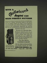 1938 Rollei Rolleicord Camera Ad - Perfect Pictures - £14.62 GBP