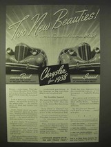 1938 Chrysler Royal, Imperial Car Ad - New Beauties - £14.78 GBP