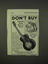 1936 Slingerland Drums, Guitar Ad - Don't Buy - $18.49