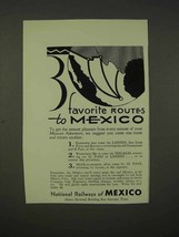 1936 National Railways of Mexico Ad - Favorite Routes - $18.49