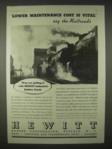 1935 Hewitt Rubber Ad - Lower Maintenance Railroads - $18.49