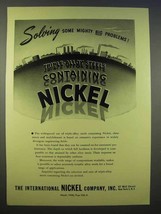 1946 International Nickel Ad - Solving Big Problems - £14.45 GBP