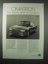 1987 Cadillac Cimarron Car Ad - The Sporty Spirit - £14.44 GBP
