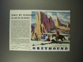 1946 Greyhound Bus Ad - Only By Highway - £14.50 GBP
