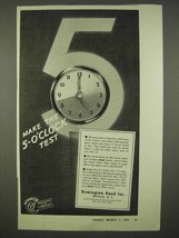 1938 Remington Rand Typewriter Ad - 5 O'Clock Test - $18.49