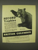 1938 British Columbia Tourism Ad - Record Trophies - $18.49