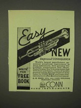 1938 Conn Trumpet Ad - New Improved Connqueror - £14.48 GBP