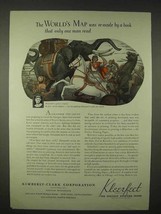 1935 Kimberly-Clark Kleerfeet Paper Ad - World&#39;s Map - £14.48 GBP