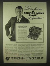 1935 Underwood Special Typewriter Ad - Service Slant - $18.49