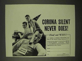 1936 Corona Typewriter Ad - Silent Never Does - $18.49
