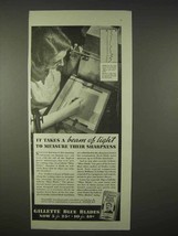 1935 Gillette Blue Blades Razor Ad - A Beam of Light - $18.49