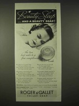 1935 Roger &amp; Gallet Toilet Soap Ad - Beauty Sleep - £14.50 GBP