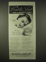 1935 Roger &amp; Gallet Toilet Soap Ad - Beauty Sleep - £13.82 GBP