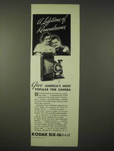 1935 Kodak Six-16 Camera Ad - Lifetime of Remembrance - $18.49