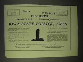 1935 Iowa State College, Ames Ad - Pleasant Progressive - £14.86 GBP