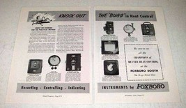 1946 Foxboro Instruments Ad - Bugs in Heat Control - £14.52 GBP