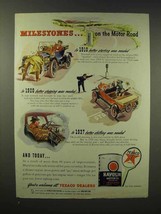 1945 Texaco Havoline Motor Oil Ad - Milestones on Road - $18.49