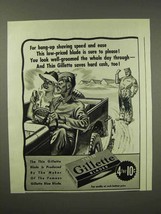 1945 Gillette Razor Blades Ad - Bang-Up Shaving Speed - £14.78 GBP