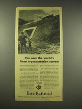 1944 Erie Railroad Ad - World&#39;s Finest Transportation - £14.65 GBP