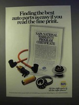 1987 NAPA Auto Parts Ad - Finding the Best Is Easy - £14.52 GBP