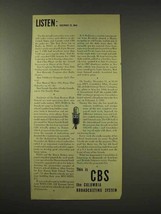 1944 CBS Columbia Broadcasting System Ad - Nov 25 - $18.49
