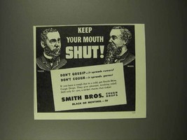 1944 Smith Bros. Cough Drops Ad - Keep Mouth Shut - £14.56 GBP