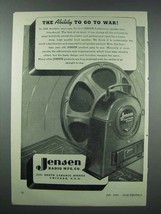 1943 Jensen Auditorium Speaker Ad - Go To War - $18.49