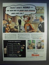 1942 Borden's Hemo Drink Ad - Drink Your Vitamins - $18.49