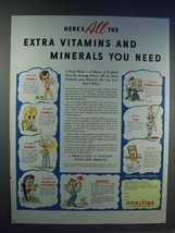 1942 Ovaltine Drink Ad - Extra Vitamins and Minerals - $18.49