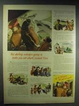 1944 Borden's Milk Ad - Elsie, Elmer - Eat Shark - $18.49