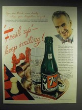 1945 7-up Soda Ad - Fresh Up Keep Smiling! - $18.49