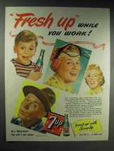 1944 7-up Soda Ad - Fresh Up While You Work - $18.49