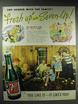 1947 7-Up Soda Ad - Top Scorer With the Family - $18.49
