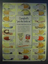 1950 Campbell's Soup Ad - 22 Varieties - Kettle On - $18.49