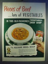 1950 Campbell's Vegetable-Beef Soup Ad - Pieces of Beef - $18.49