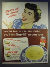 1950 Campbell's Chicken with Rice Soup Ad - My Family - $18.49