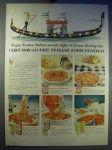 1956 Chef Boy-Ar-Dee Ad - Ravioli, Spaghetti, Pizza - £14.82 GBP