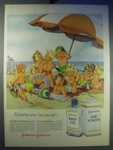 1956 Johnson&#39;s Baby Oil, Baby Powder Ad - The Sun Set - £14.53 GBP