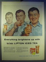 1956 Lipton Tea Ad - Brightens Up With Brisk Iced Tea - £14.50 GBP