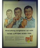1956 Lipton Tea Ad - Brightens Up With Brisk Iced Tea - $18.49