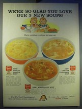 1957 Campbell's Soup Ad - Turkey Noodle, Minestrone - $18.49